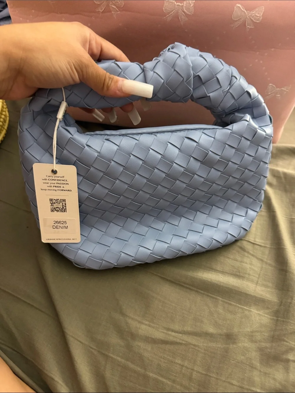 NWT Urban Baby Blue Expressions Woven Bag